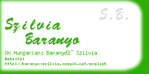 szilvia baranyo business card